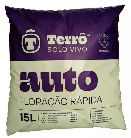 Terrô Auto – 15 Litros – Substrato Organico Grow Indoor